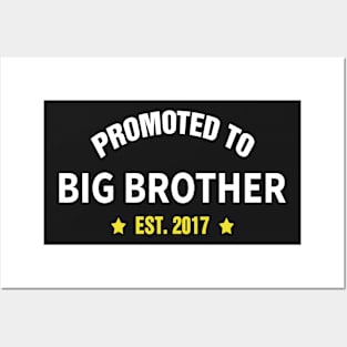 PROMOTED TO BIG BROTHER EST 2017 gift ideas for family Posters and Art